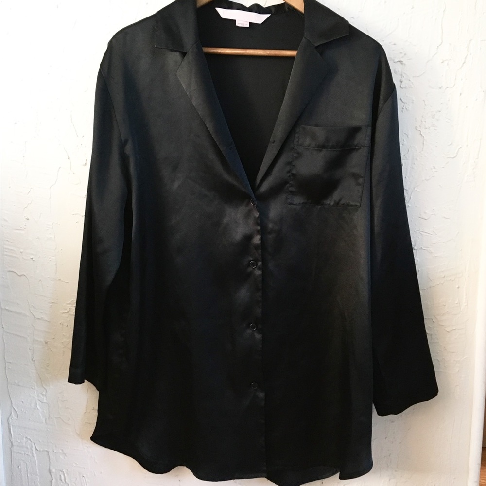 Black Satin Nightshirt.  Soft and sexy!